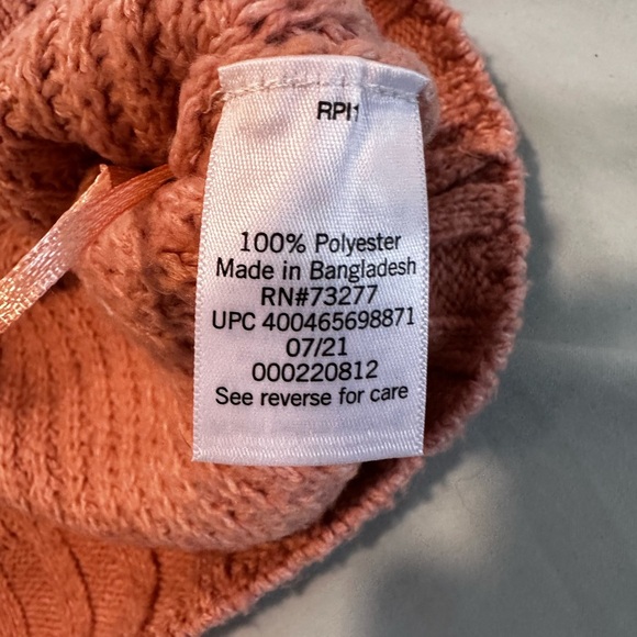 NWT SO Sz:L Pink Navy Stripes Turtleneck Oversized Cropped Pullover Sweater. - Picture 5 of 9